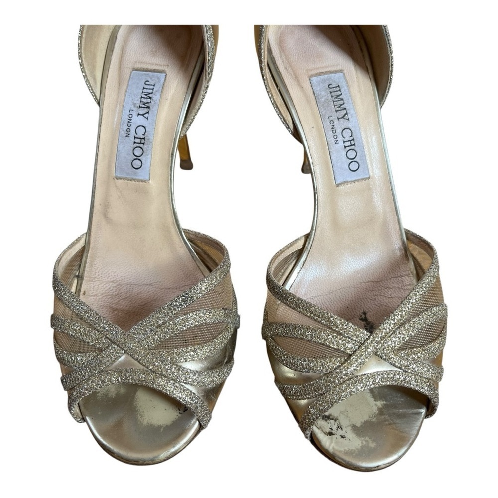 Jimmy Choo Gold and Silver Heels Luxurious Design 38 - Picture 3 of 8